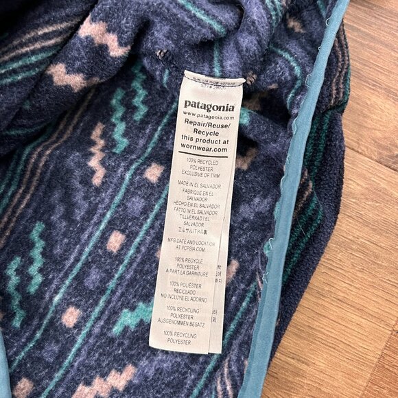 EUC Patagonia Micro D Snap-T Pullover  Blue Pattern Sz S - Picture 9 of 9